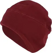 [X AUTOHAUX] Cycling Hat Keep Warm Tab Hard Hat Liner Polar Fleece Fabric Claret 27x22cm 1 Pcs