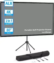 Projector Screen and Stand, ALR Projector Screen, 80 Inch 16:9, Portable Proj...