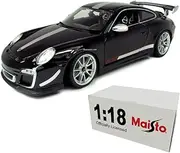 Maisto 1:18 Scale Porsche Car Model Metallic Simulation Diecast with Plastic Part Part Officially Licensed (Porsche 911 GT3 RS4.0 Black)