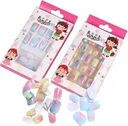MERRYHAPY 48 Boxes Fake Nails Kit False Toenails False Nails Short Square False Nails for with Glue False Nails with Glue Press-on Nails False Nails for Pink Mini Colorful