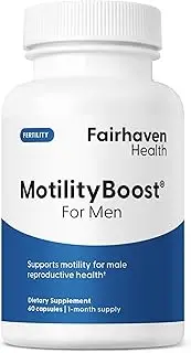 MotilityBoost for Men, Male Fertility Supplement, FertilAid Companion Product, Antioxidant & Specialty Nutrient Support for Motility, with Maca/Quercetin/L-arginine/Mucuna pruriens, 60 Veg Caps