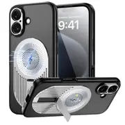 Magnetic Phone Case for iPhone 16, Shockproof, Bracket, Aromatherapy & Heat-Dissipating, Silver