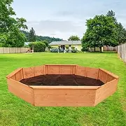 Kids Sandpit Wooden Play Large Round Outdoor Sand Pit Sand Box 177Cm