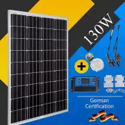 130W Solar Panel Kit 12V Generator Camping Power Battery Charger Mono Regulator