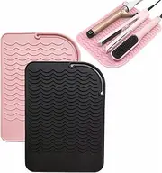 Febbya Heat Resistant Silicone Underlay Mat Set, 2 Pieces, Heat Resistant Underlay, Straighteners for Travel, Heat Resistant Mat for Curling Irons for Home, Hairdressing Salon