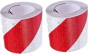 NAMOARLY 2Rolls Reflective Warning Tape of Red White Safety Stickers for High Visibility Emergency Situations UV Stable Weatherproof Adhesive for Vehicles Road Markings