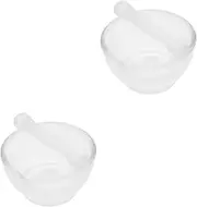 Baluue 2 Sets Glass Bowl and Pestle for Medicine Pestle and Glass Medicine Mixer Glass Crusher Transparent