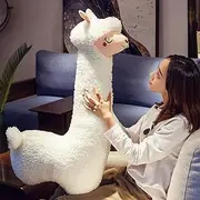 Sejiarep Alpaca Llama Plush Pillow - Giant Alpaca Plush Long Body Pillow - Wife Girl Girlfriend Birthday Valentine's Day Children's Women's Day Gift(130cm/51in, White)