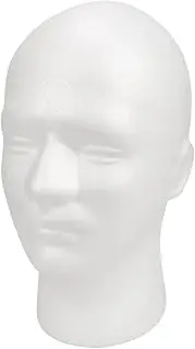 Ysyqkn Male Head Model Wig Display Stand Home Portable White Foam Mannequin Head Hat Holder for Headphone Headscarves