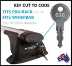 For PRORACK WHISPBAR Ski, Bike, Roof Rack or Pod Lock Key to Code Number 1-100