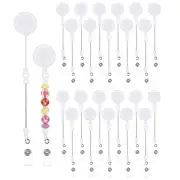 Beadable Badge Reels, 24 Pcs Beaded Retractable Clips Holder Badge Reel Bulk ...
