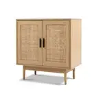 Rattan Buffet Sideboard 2 Doors BRIONY Oak Artiss