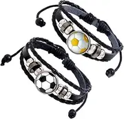 2pcs Man Football Fan Bracelet Soccer Jewelry Casual Wristband for Men
