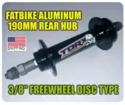 Fat bike aluminum rear hub 190mm 36H 3/8" freewheel disc type.