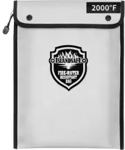 Fireproof Document Bag, Waterproof Money Bag Pocket with Zipper Closure, Stor...