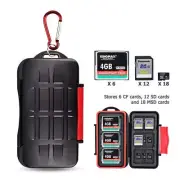 KIORA Water-Resistant 6 CF + 12 SD + 18 Micro SD Memory Card Case Holder Box