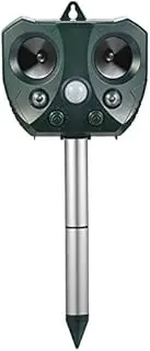 Solar-Powered Ultrasonic Pest Repeller with Infrared Motion Sensor and Flash, Outdoor Bird, Rodent, and Pest Deterrent