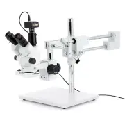 3.5X-90X Simul-Focal Stereo Boom Stand Microscope+Fluorescent Light +10MP Camera
