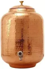 3 Ltr pure copper hammered Water Dispenser matka pitcher with tap