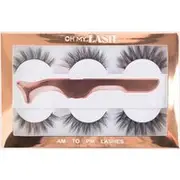 Oh My Lash AM to PM 3 Lashes and Eyelash Applicator, Black