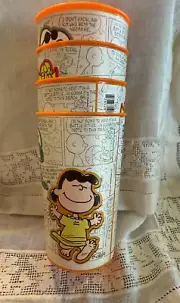 Peanuts Snoopy & Woodstock Hallmark 2011 Plastic Party Cups 8oz Set Of 4 New