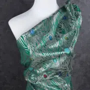 Retro Peacock Feather Jacquard Brocade Fabric DIY Tang Suit Material Sew Crafts