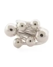TEOCALLI Sterling Silver Multi Balls Ring (size 10) Made In Mexico