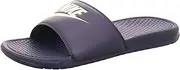 [Nike] Men's Benassi JDI Slides, Midnight Navy/Windchill, 9 US