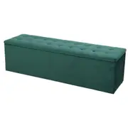 Extra Large Jasper Storage Ottoman Blanket Box Velvet Green