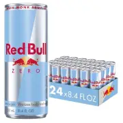 (24 Pack) Red Bull Zero Sugar Free Energy Drink with Monk Fruit Extract, 8.4 Oz