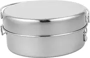YARNOW 1 Set Stainless Steel Camping Cookware Set Portable Cookware for Outdoor Cooking Includes Stew Pot Frying Pan Plates Cups for Hiking Backpacking Picnics