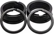 Shapenty 1 Inch/25mm Diameter Metal Flat Split Key Chains Rings for Home Car Keys Attachment (Black,10PCS/Box)