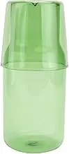 UTHCLO 1Set Glass Cup and Water Kettle Set Premium High Borosilicate Drinking Tools for Home Office and Hotel Includes Water Bottle and Water Cup Green