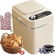 Fully Automatic Breadmaker, Electric Bread Maker with Nut Dispenser, 500g Capacity, 13H Timer and 1H Keep Warm, 26 Preset Functions, Small Bread Maker for Kitchen, Home