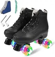 Roller Skates for Women and Men,Derby Roller Skates Professional Outdoor Indoor, Adjustable Four Wheel Senior Roller Skates