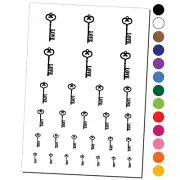 Vintage Heart Skeleton Key Love Temporary Tattoo Water Resistant Set Collection