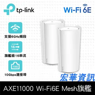 (可詢問訂購)TP-Link Deco XE200 WiFi 6E AXE11000三頻 10G無線網狀路由器 支援MOD (兩入組)