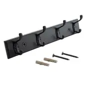 Coat Rack Wall Mount Black, Wood Wall Mounted Coat Hooks for Hanging Coats, 1...