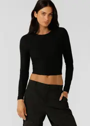 [Lorna Jane] Irresistible Long Sleeve Bra Combo in Black, Size - Large L Black