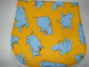 Dr Seuss Horton Yellow Cotton Front Towelling Back Burp Cloth Handmade
