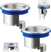 Deodorant Floor Drain 2Pcs Core Shower Drain Backflow Preventer Drain Stopper Drain Guard Sewer Hair Catcher for Kitchen Bathroom Laundry Silver, Floor Drain Backflow Preventer