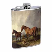 Horse Em1 Flask 8oz Stainless Steel Hip Drinking Whiskey
