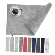 Faux Leather Heat Resistant Placemats for Dining Table Set of 6 Light Grey
