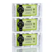 9PK Lemon & Lime Quilted 220ml Glass Conserve Jar 10cm Kitchen Storage Container