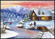 Chart Needlework - Counted Cross Stitch Patterns - Christmas Night at the Chalet