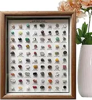 Mineral Kit,80X Mineral Specimens for Rock Collection | Versatile Home Decoration, Classic Rough Crystal Set in Wooden Frame for Women Men