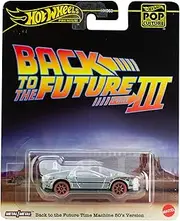 Hot Wheels Die Cast Model Back to The Future De Lorean 1955 Version of Back to The Future Scale 1:64 7 cm Premium Pop Culture Metallic