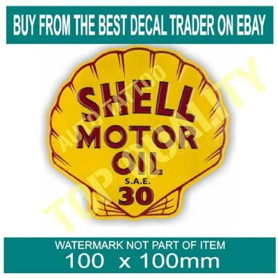 VINTAGE SHELL GASOLINE OIL Decal Sticker Vintage Retro Man Cave Hot Rod Stickers