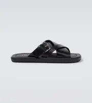[Prada] Prada Brushed leather sandals AU 6 black