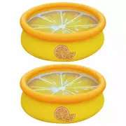 JLeisure 5' x 16.5" 3D Orange Inflatable Outdoor Kiddie Swimming Pool (2 Pack)